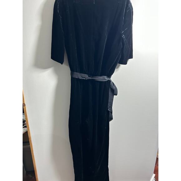 Ann Taylor Velvet Jumpsuit with sash tie size 14T NWT - Picture 3 of 8